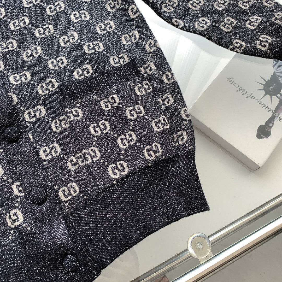 Gucci Silver Thread Jacquard Crewneck Sweater – Autumn/Winter Collection