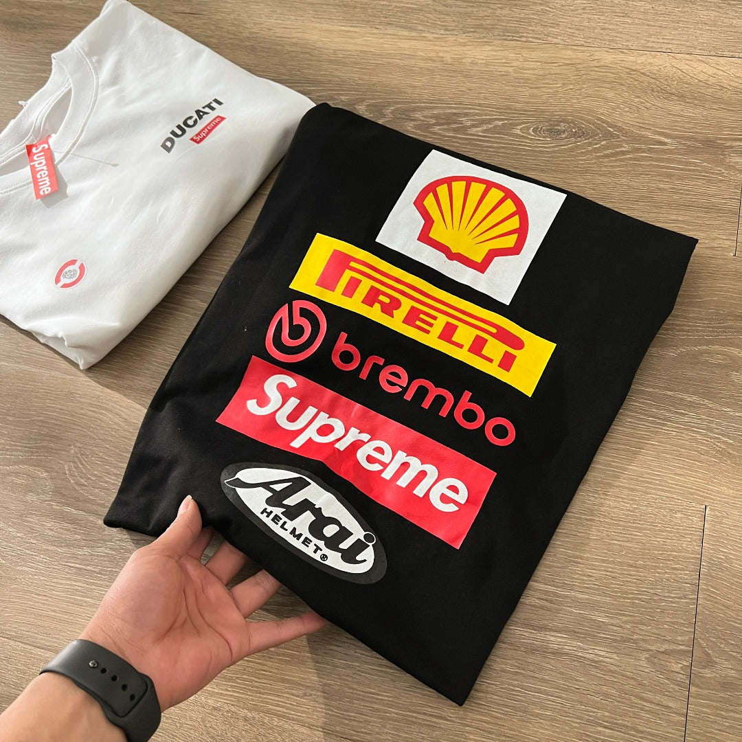 Supreme x DUCATI Logo Print Heavyweight T-Shirt