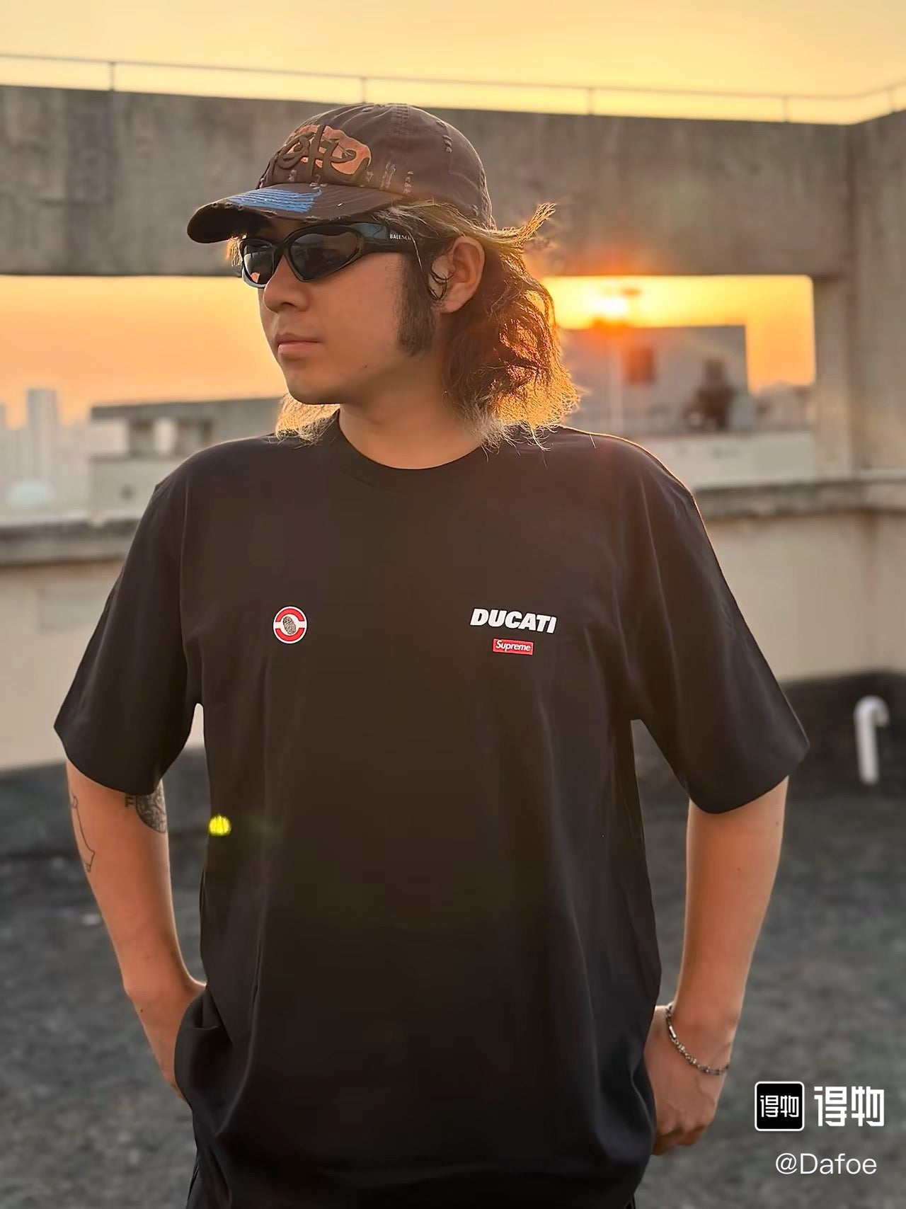 Supreme x DUCATI Logo Print Heavyweight T-Shirt