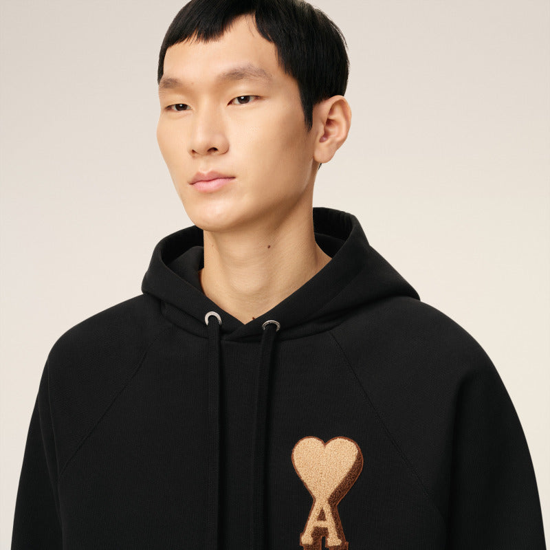 Ami Paris Towel Embroidered Heart Boxy Hoodie – 25FW