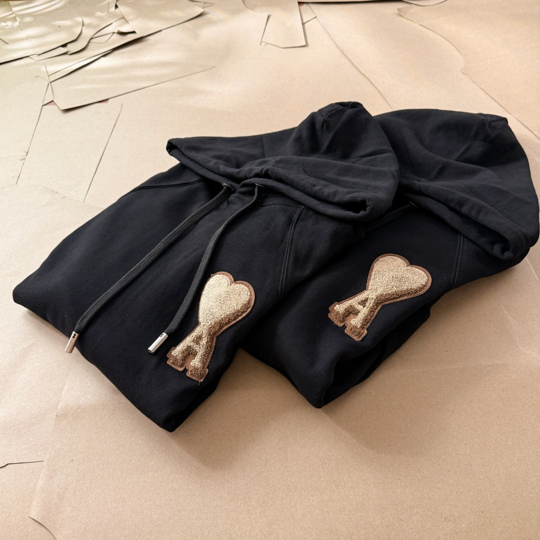 Ami Paris Towel Embroidered Heart Boxy Hoodie – 25FW
