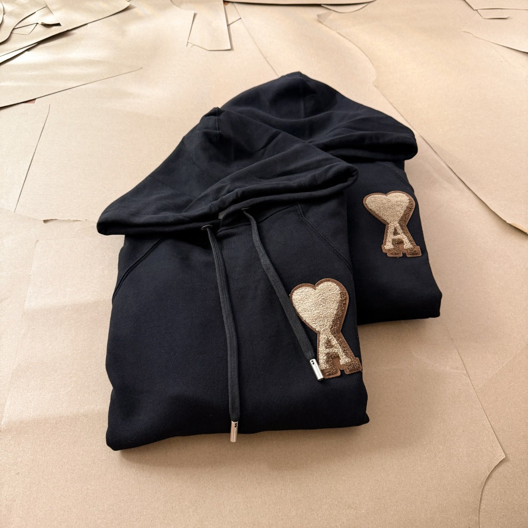Ami Paris Towel Embroidered Heart Boxy Hoodie – 25FW