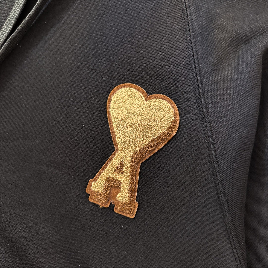 Ami Paris Towel Embroidered Heart Boxy Hoodie – 25FW