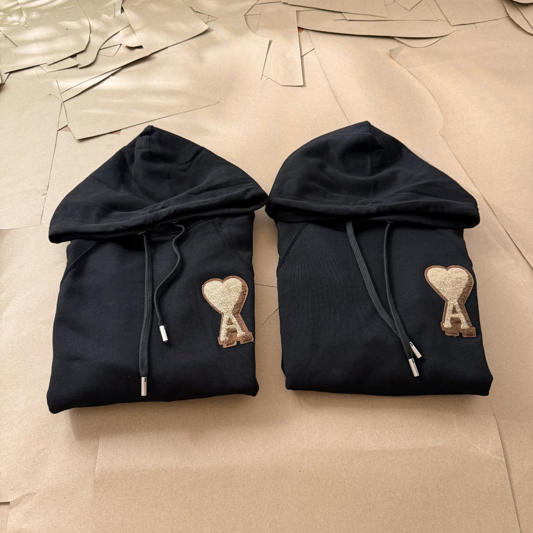 Ami Paris Towel Embroidered Heart Boxy Hoodie – 25FW