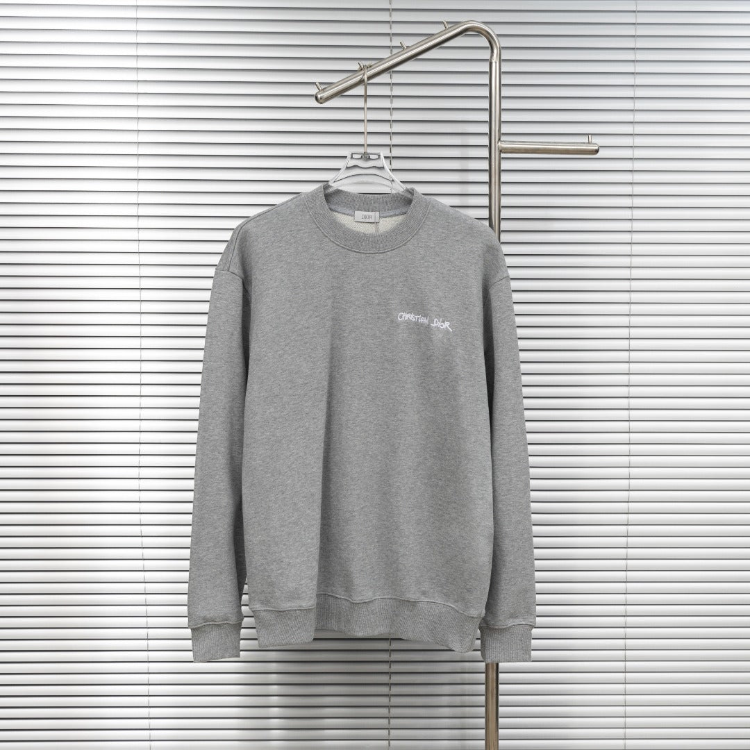 Dior Embroidered Script Logo Crewneck Sweatshirt