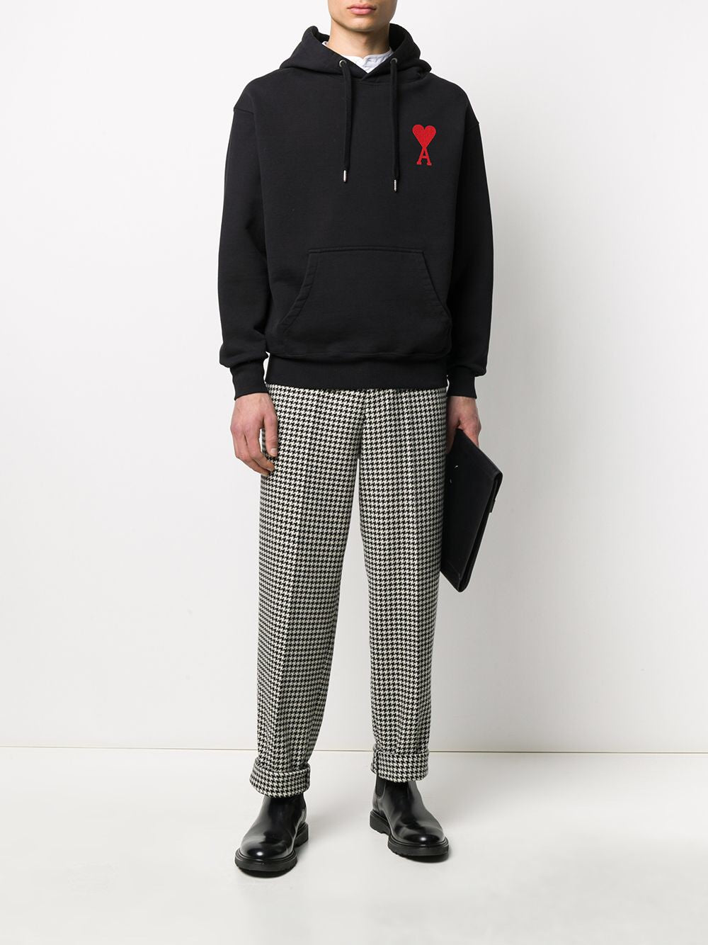 Ami Paris Ami De Coeur Heart Embroidery Hoodie