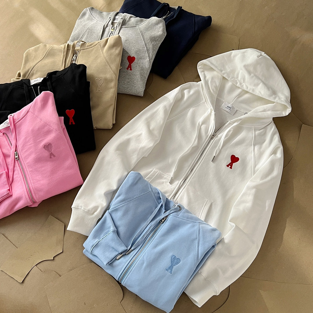 Ami Paris Ami de Coeur Boxy Fit Zip Sweatshirt – Autumn/Winter Collection