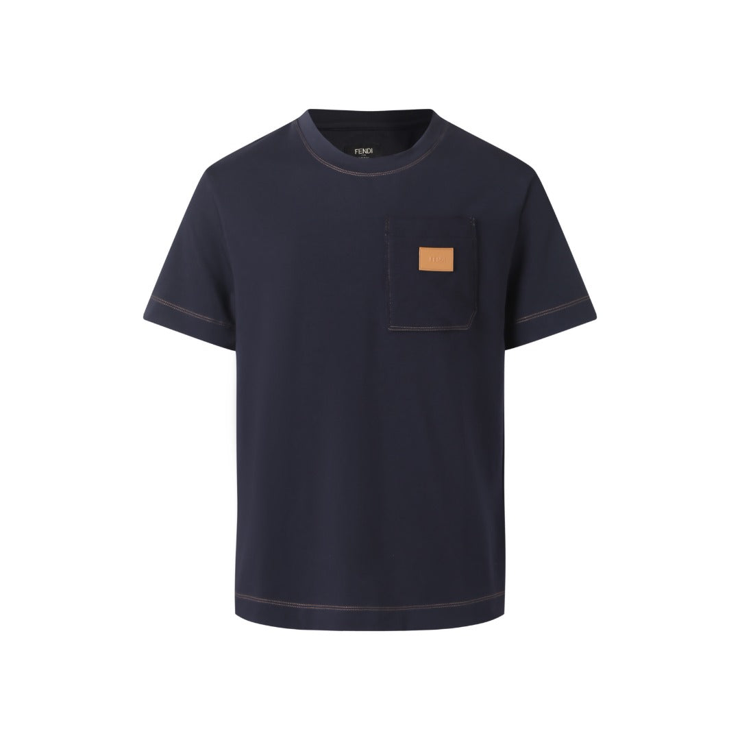 Fendi Leather Patch Short-Sleeve T-Shirt