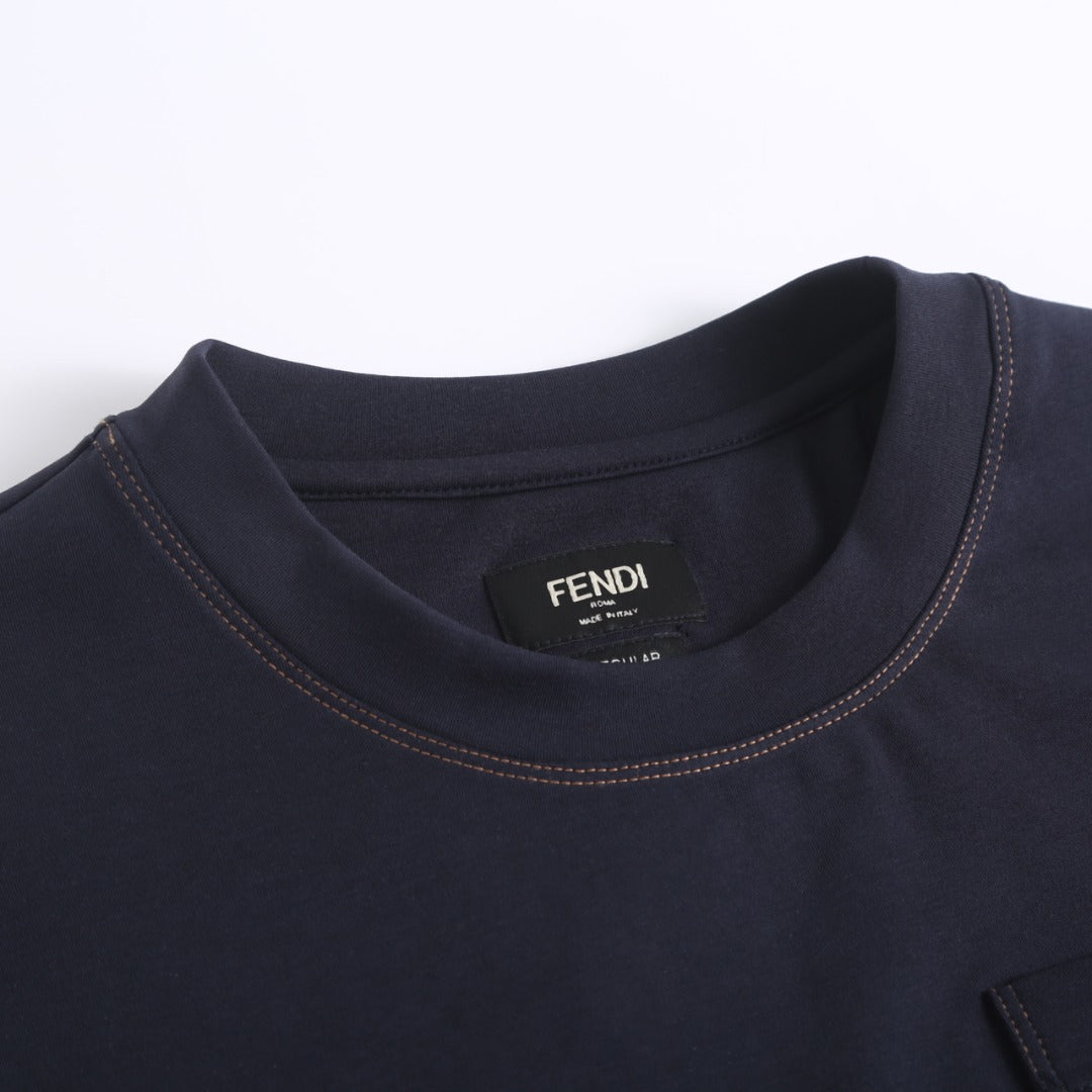 Fendi Leather Patch Short-Sleeve T-Shirt