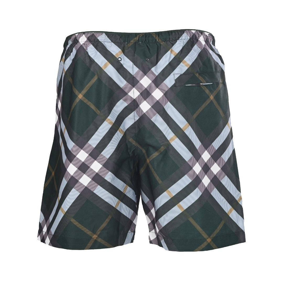 Burberry Check Mesh-Lined Swim Trunks