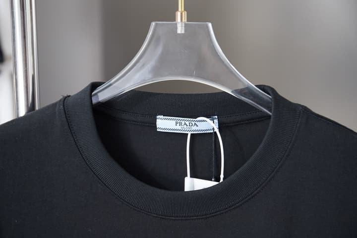 Prada Embroidered Logo T-Shirt – 26SS Early Spring Collection in Black