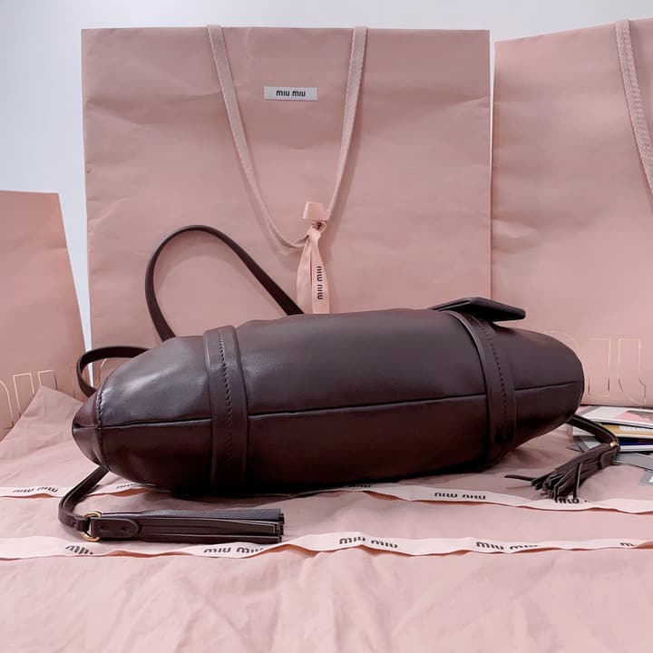 Miu Miu Tassel Drawstring Bucket Bag – New Collection in Black