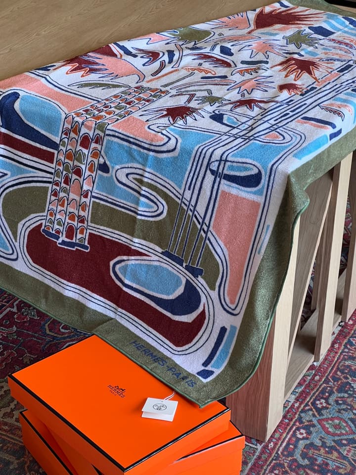 Hermès Palm Tree Cotton Beach Towel