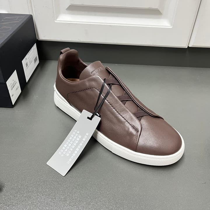 Zegna SECONDSKIN Triple Stitch™ Casual Sneakers in Monochromatic Black