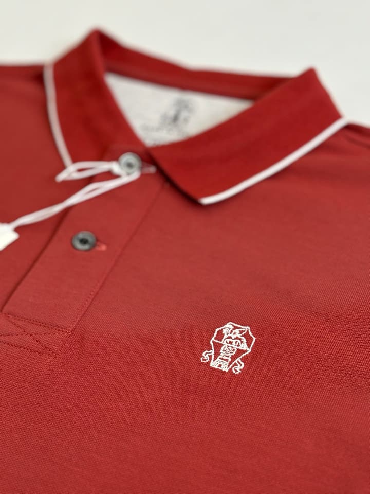 Brunello Cucinelli BC Logo Embroidered Polo Shirt – 2025 in Charcoal Grey