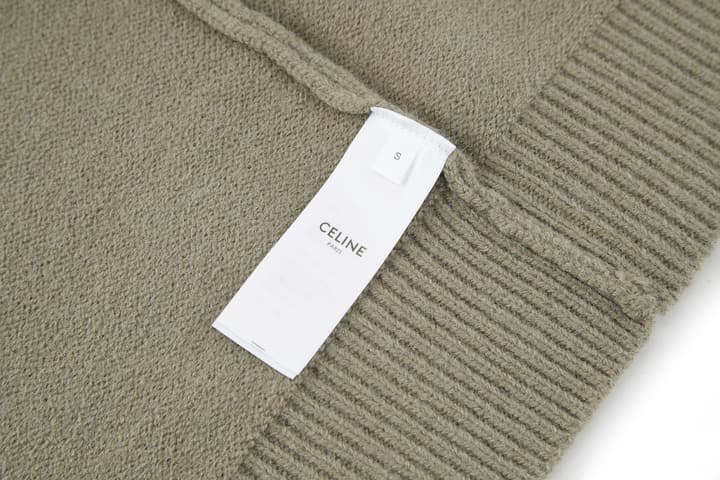 Celine Triomphe Embroidered Knit Sweater in Black