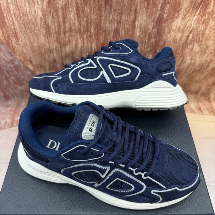 Dior B30 Technical Fabric Sneakers in Navy Blue Mesh B30 Sneaker