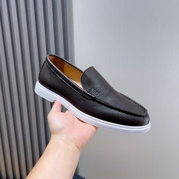 Boss Men's Luxury Leather Loafers in Black Leather