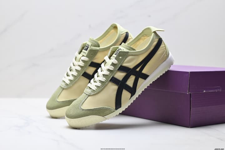Onitsuka Tiger Mexico 66 Deluxe Nippon Made Sneakers in Beige With Taupe Stripes