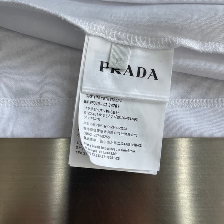 Prada Triangle Logo Short-Sleeve T-Shirt in Black