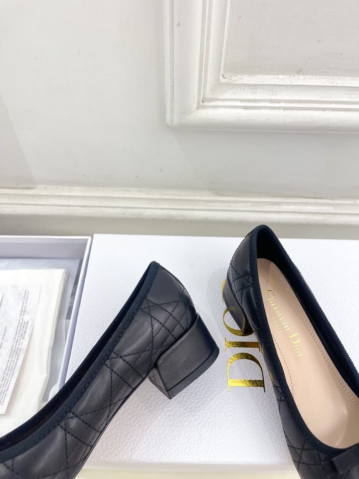 Dior Cannage Pearl Ballet Pumps – 2024 Spring/Summer Collection in Black