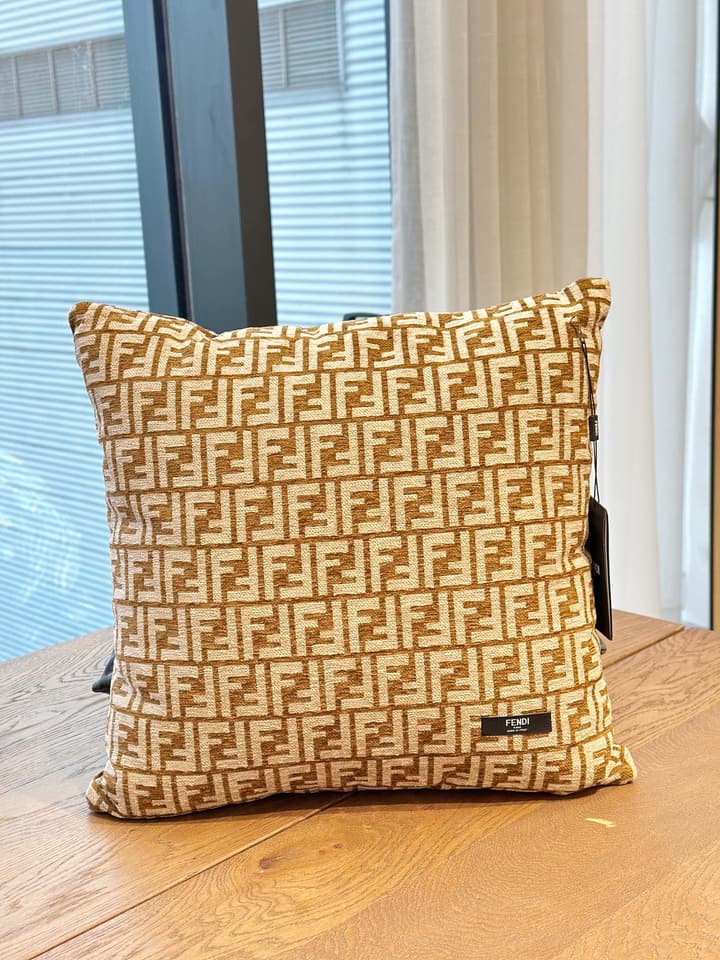 Fendi Casa Monogram Houndstooth Pillow in Dark Grey