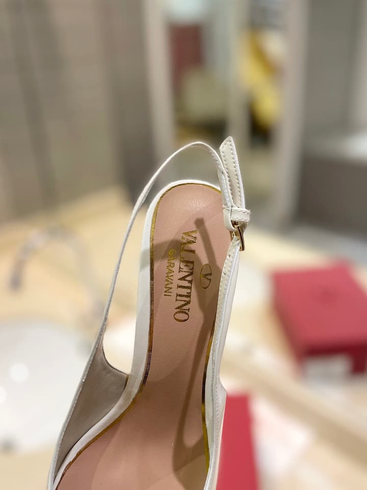 Valentino VLogo Signature Patent Leather Slingback Heels – 2024 Collection in Nude Leather