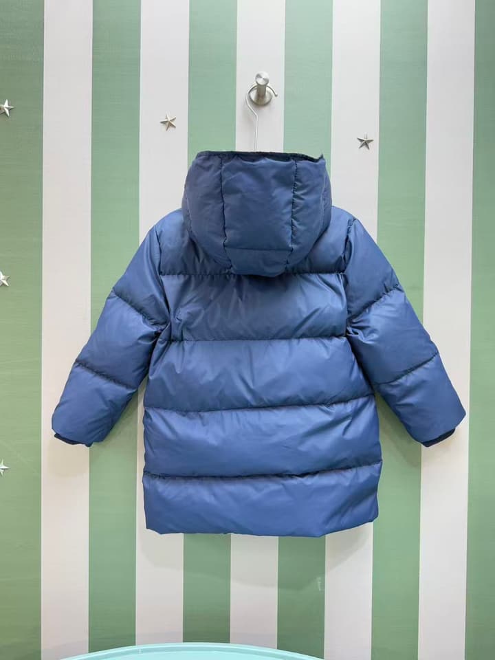 Burberry Classic Logo Puffer Jacket – Kids Collection – 2025SS in Deep Blue With Plaid Lining