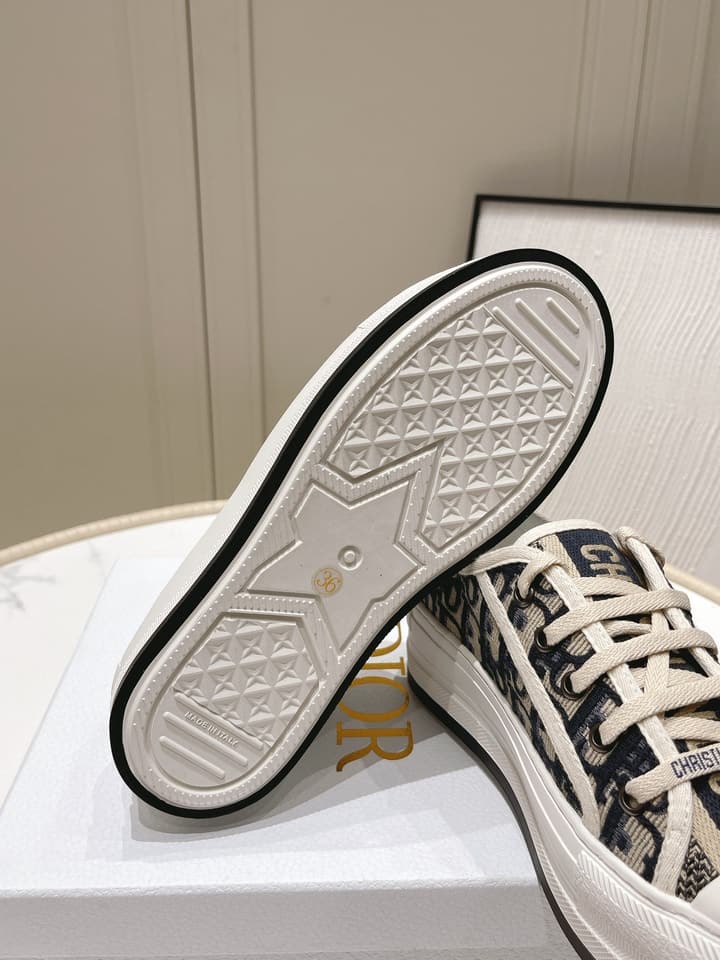 Dior Walk'n'Dior Oblique Embroidered Platform Sneakers in Dark Oblique