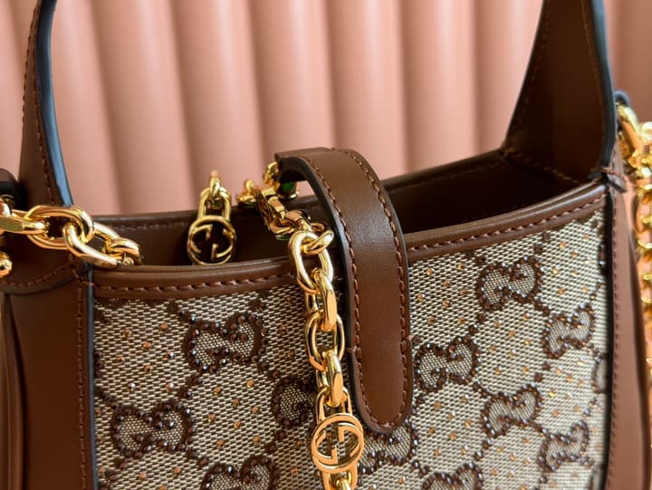 Gucci Jackie 1961 Lizard Rhinestone Tote Bag