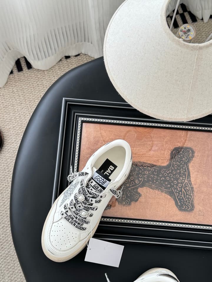Golden Goose Graffiti Distressed Sneakers – 2024 Collection in White With Plain Laces