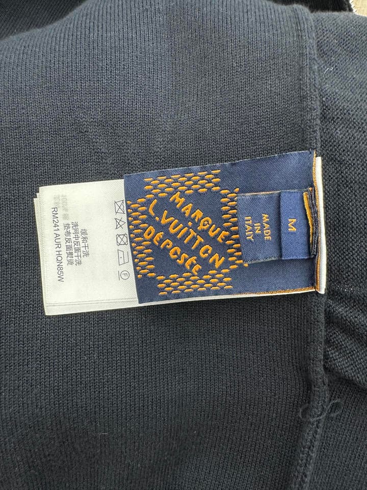 Louis Vuitton Jacquard Knit Jacket in Deep Navy Knitted Jacket