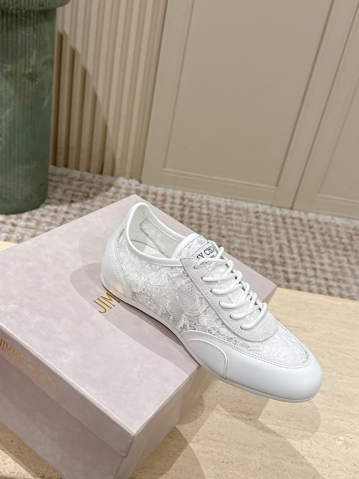 Jimmy Choo Diamond Lace Sneakers in Black Lace