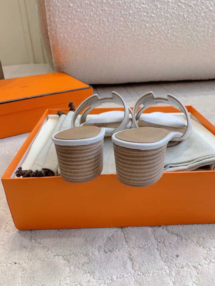Hermès H-Heeled Sandals in Tan