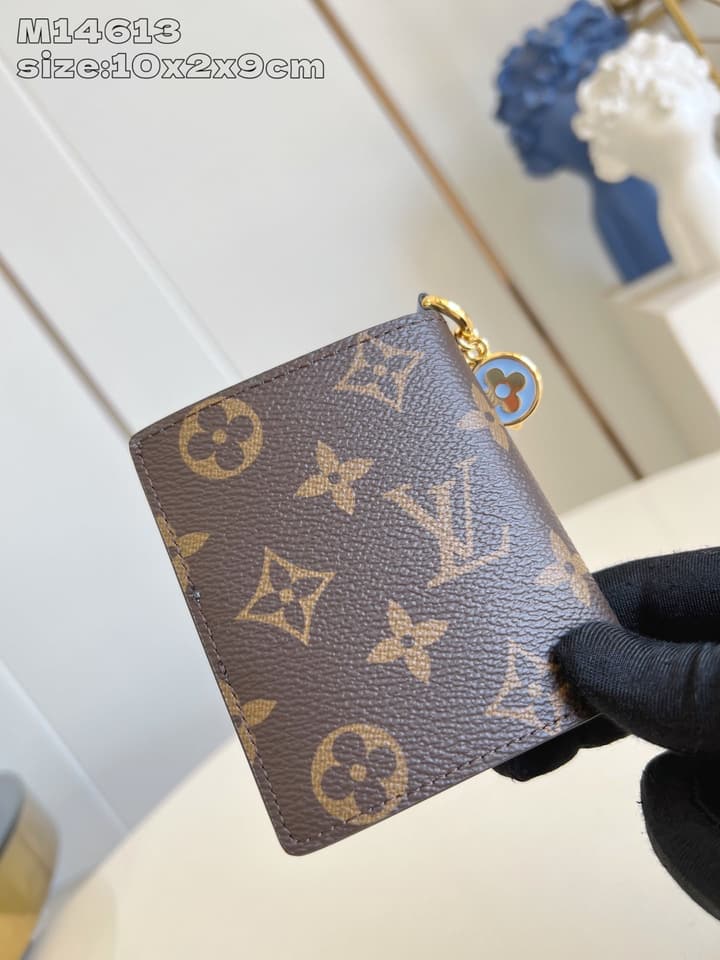 Louis Vuitton Charms Pocket Wallet in Monogram With Gold Disc Charm