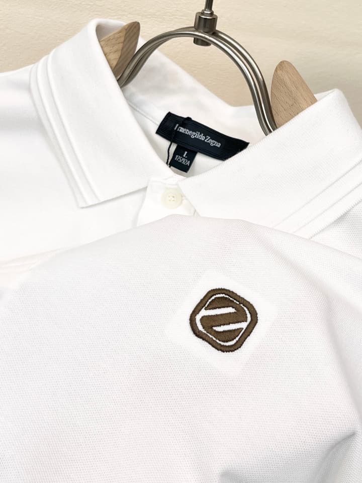 Zegna Embroidered Logo Piqué Cotton Polo Shirt – 2026 Spring/Summer Collection in Navy Blue