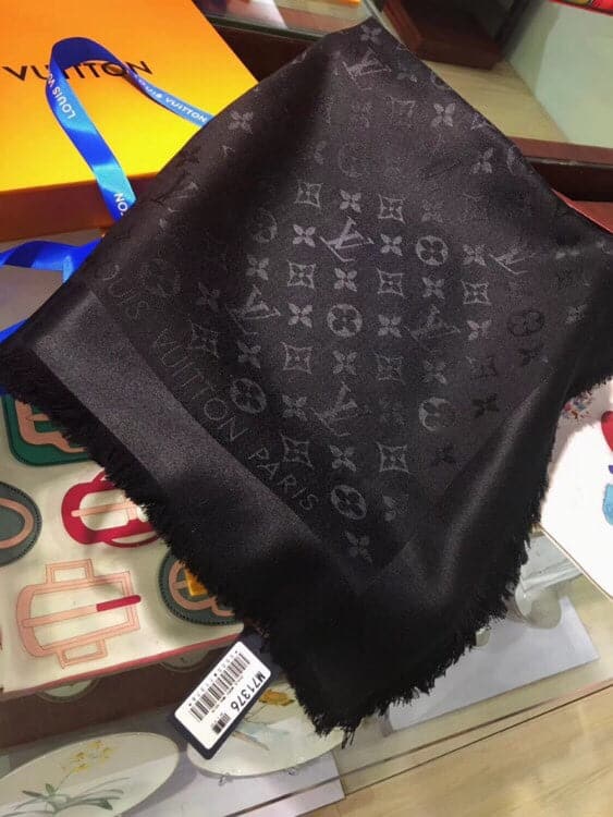 Louis Vuitton Classic Monogram Silk Cashmere Shawl in Beige