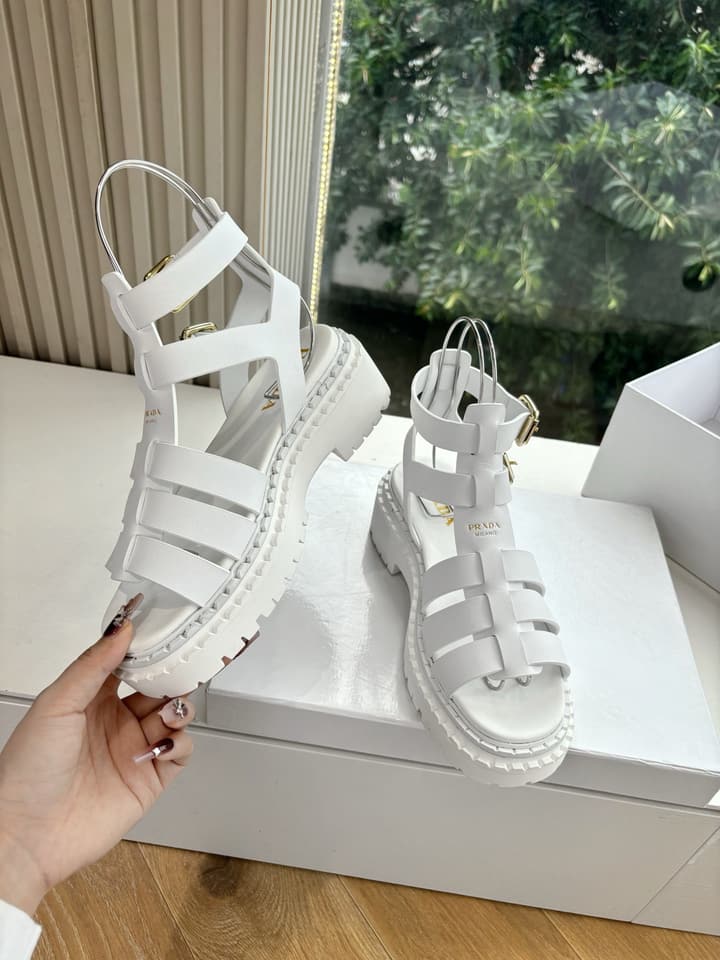 Prada 2025 Spring/Summer Cage Sandals in Black