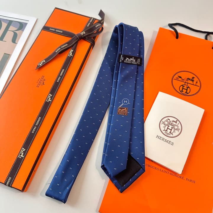Hermès Men's Silk Tie in Burnt Orange Brown