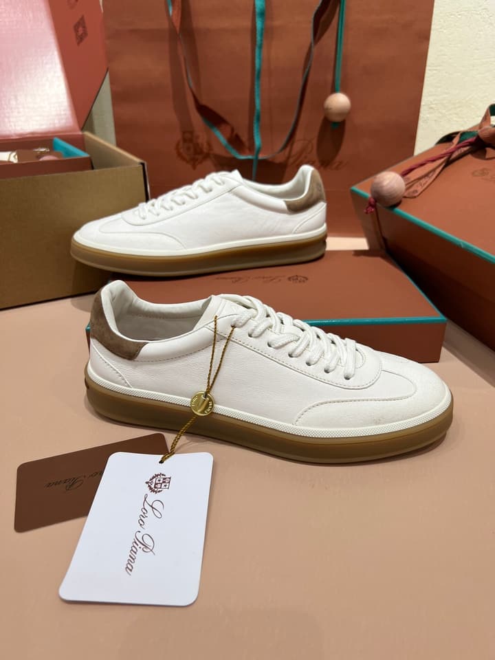 Loro Piana LP Tennis Walk Unisex Sneakers in Black Leather
