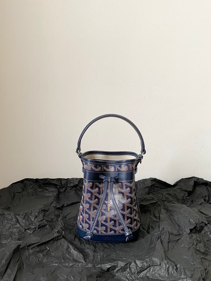 Goyard Petit Flot Mini Bucket Bag in Deep Blue Goyardine