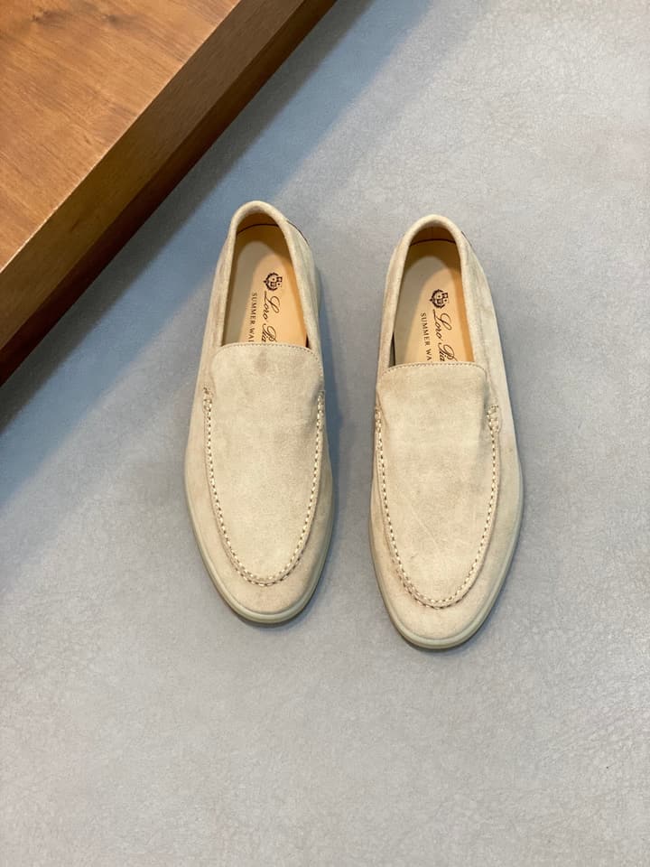 Loro Piana Suede Leather Slip-On Loafers in Black Suede
