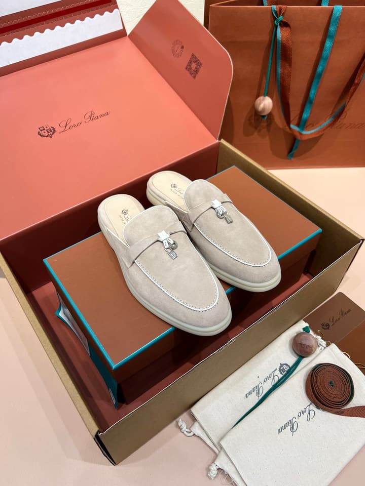 Loro Piana Women's Mules in Aqua Blue Suede