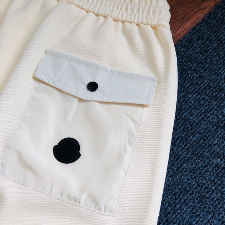 Moncler Embroidered Logo Casual Shorts – 2026SS in Apricot Cargo Shorts