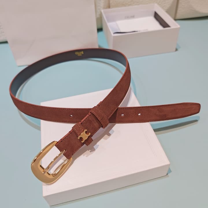 Celine 2.5cm Reversible Cowhide Belt in Classic Black
