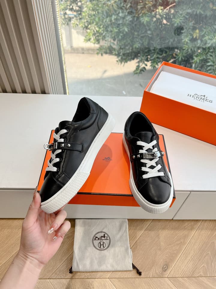 Hermès Bouncing Men's Sneakers in Black Leather