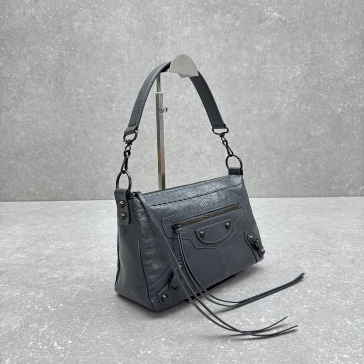 Balenciaga Le City Moto Hobo Bag – 25FW in Oil Wax Black