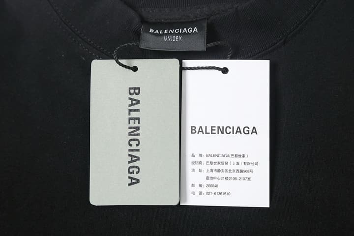 Balenciaga Rhinestone Signature Washed T-Shirt – 26SS in Washed Black