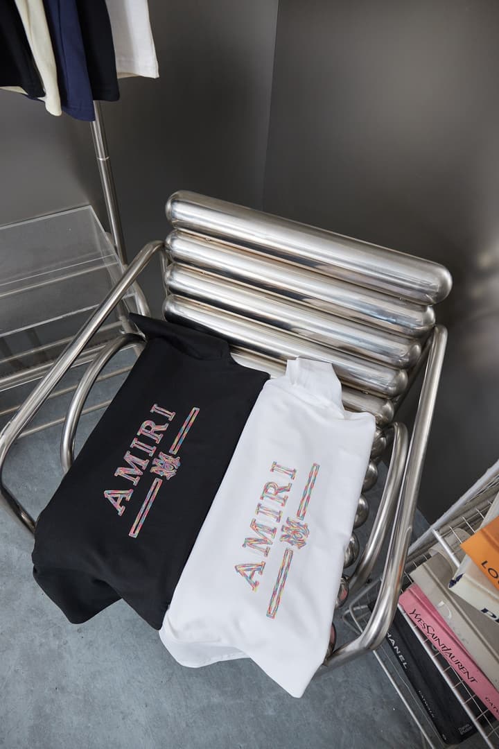 Amiri Embroidered Letter T-Shirt – 26SS Early Spring Collection in Black