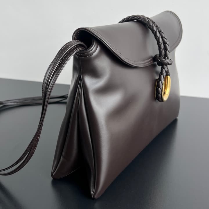 Bottega Veneta Medium Liberta Flap Crossbody Bag – Autumn/Winter Collection in Dark Espresso Brown